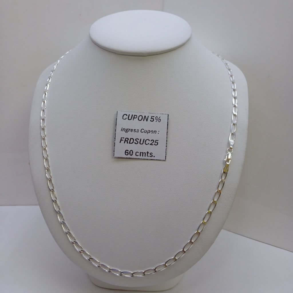 CADENA TEJIDO ESLABONES PLATA .925 60 CM 11.2 GR (NUEVO)
