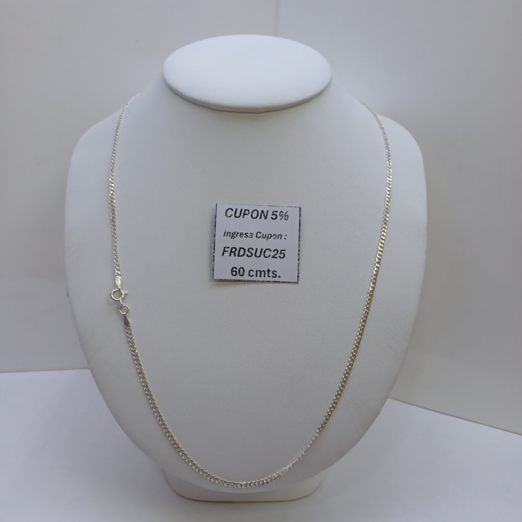 CADENA TEJIDO BARBADO PLATA .925 60 CM 5.6 GR (NUEVO)