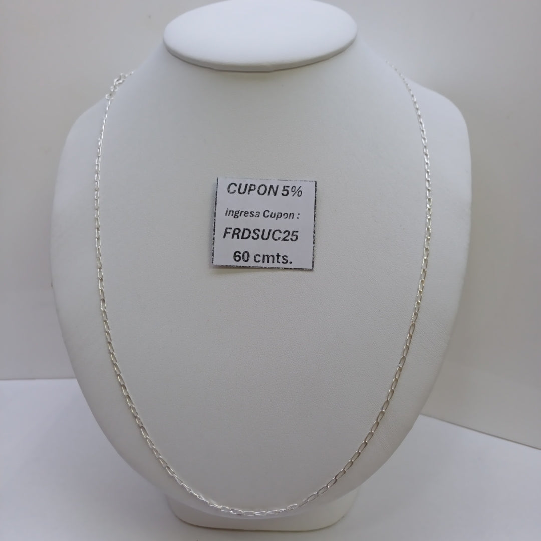 CADENA TEJIDO ESLABONES PLATA .925 60 CM 2.7 GR (NUEVO)