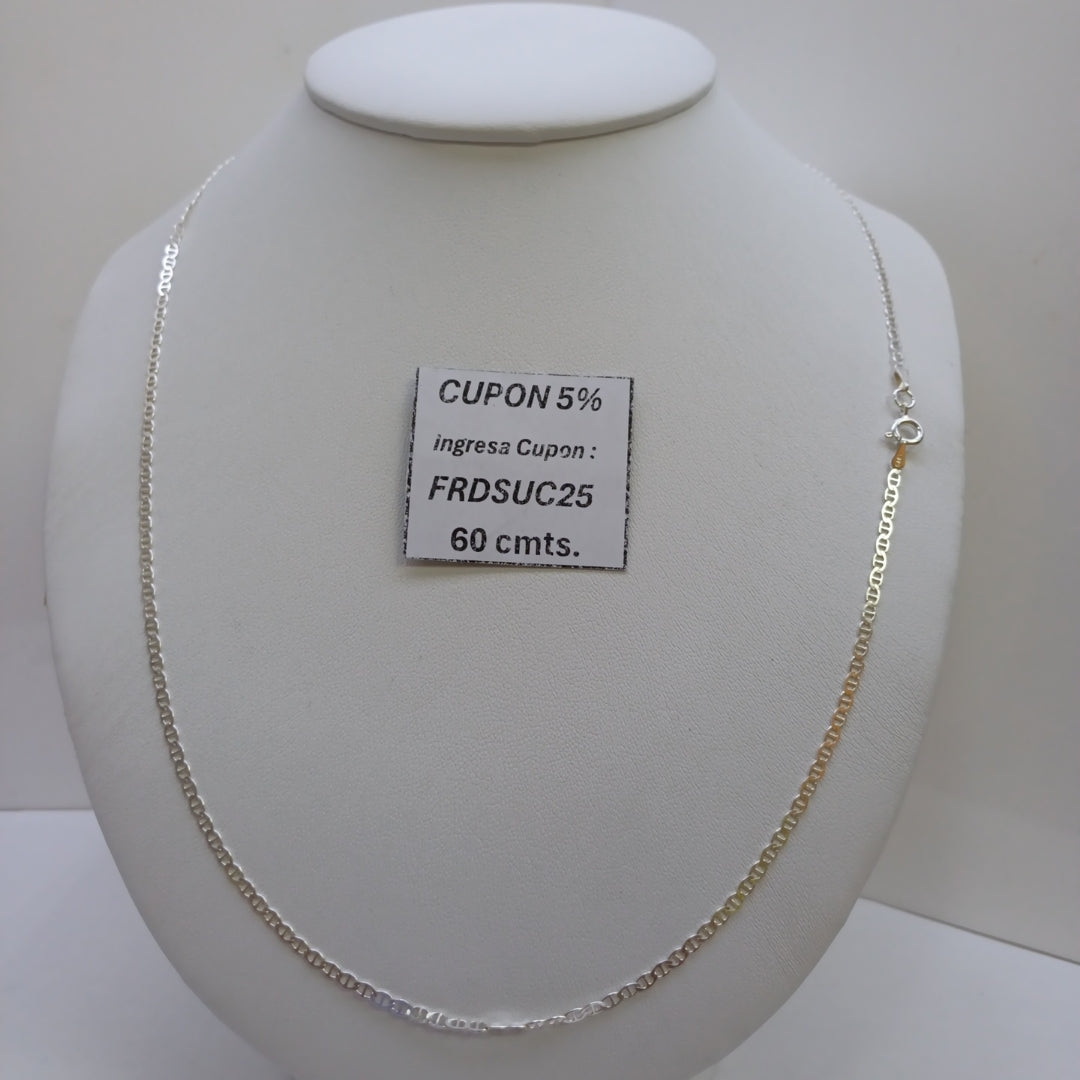 CADENA TEJIDO GUCHI PLATA .925 60 CM 3.8 GR (NUEVO)