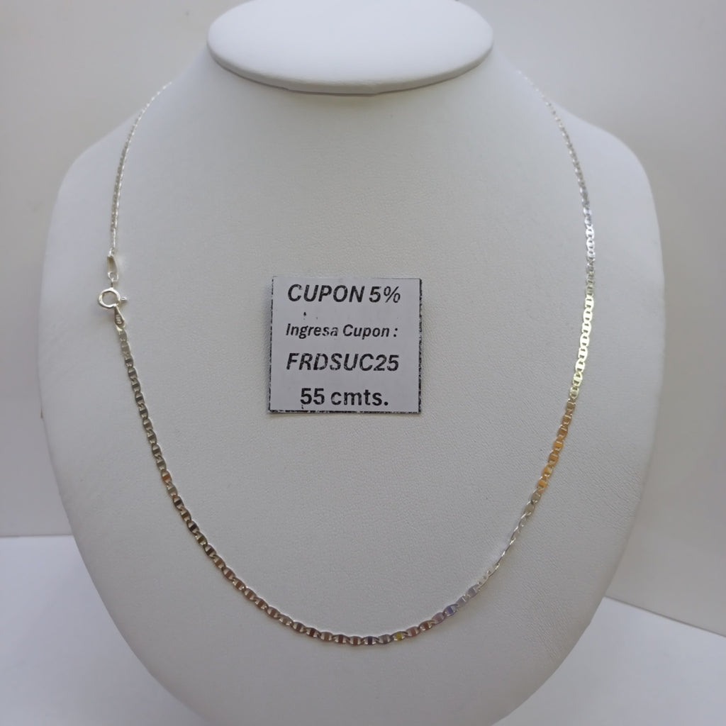CADENA TEJIDO ESPEJO PLATA .925 55 CM 3.7 GR (NUEVO)
