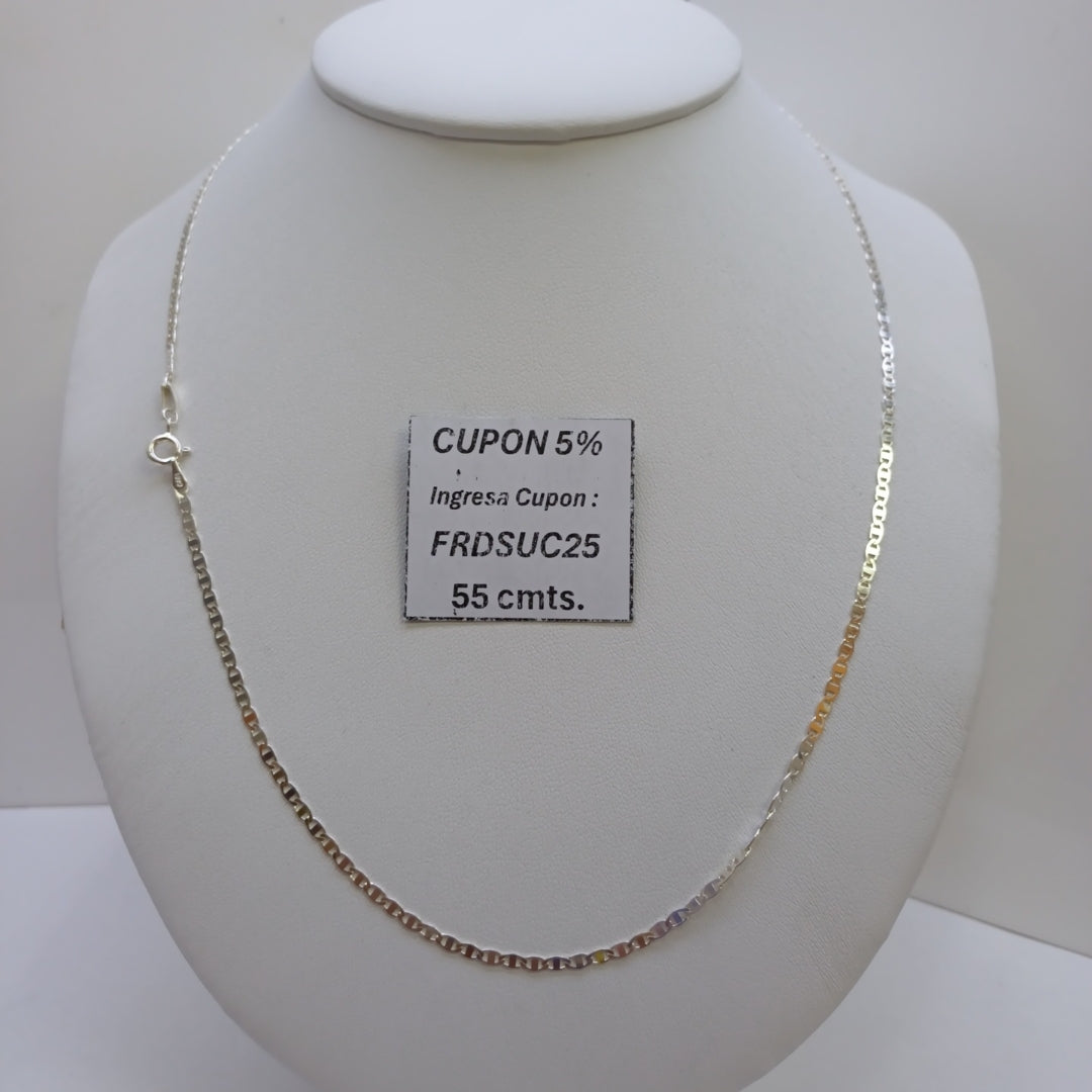 CADENA TEJIDO ESPEJO PLATA .925 55 CM 3.7 GR (NUEVO)