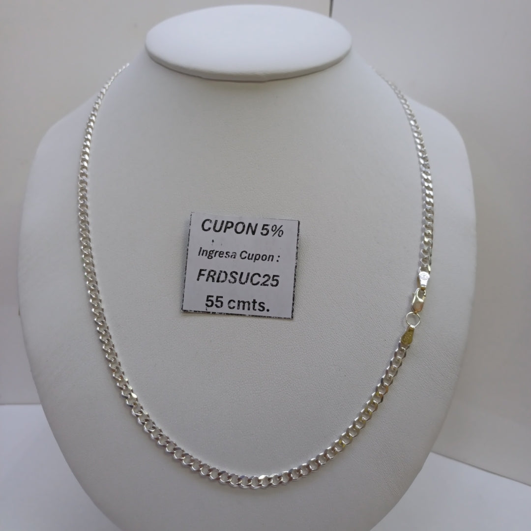 CADENA TEJIDO BARBADO PLATA .925 55 CM 12.8 GR (NUEVO)