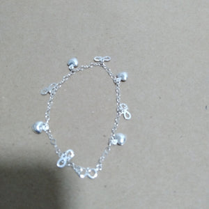 PULSERA CON DIJES CORAZON INFINITO PLATA .925 18 CM 3.12 GR (NUEVO)