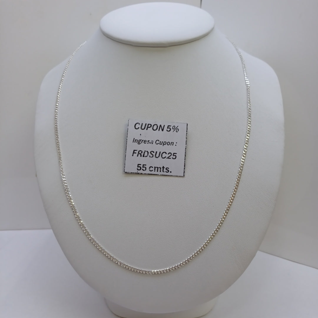 CADENA TEJIDO BARBADO PLATA .925 55 CM 5.3 GR (NUEVO)