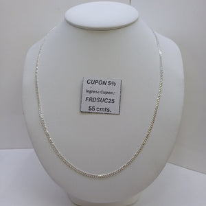 CADENA TEJIDO BARBADO PLATA .925 55 CM 5.3 GR (NUEVO)