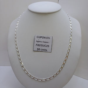 CADENA TEJIDO ESLABONES PLATA .925 55 CM 9.5 GR (NUEVO)