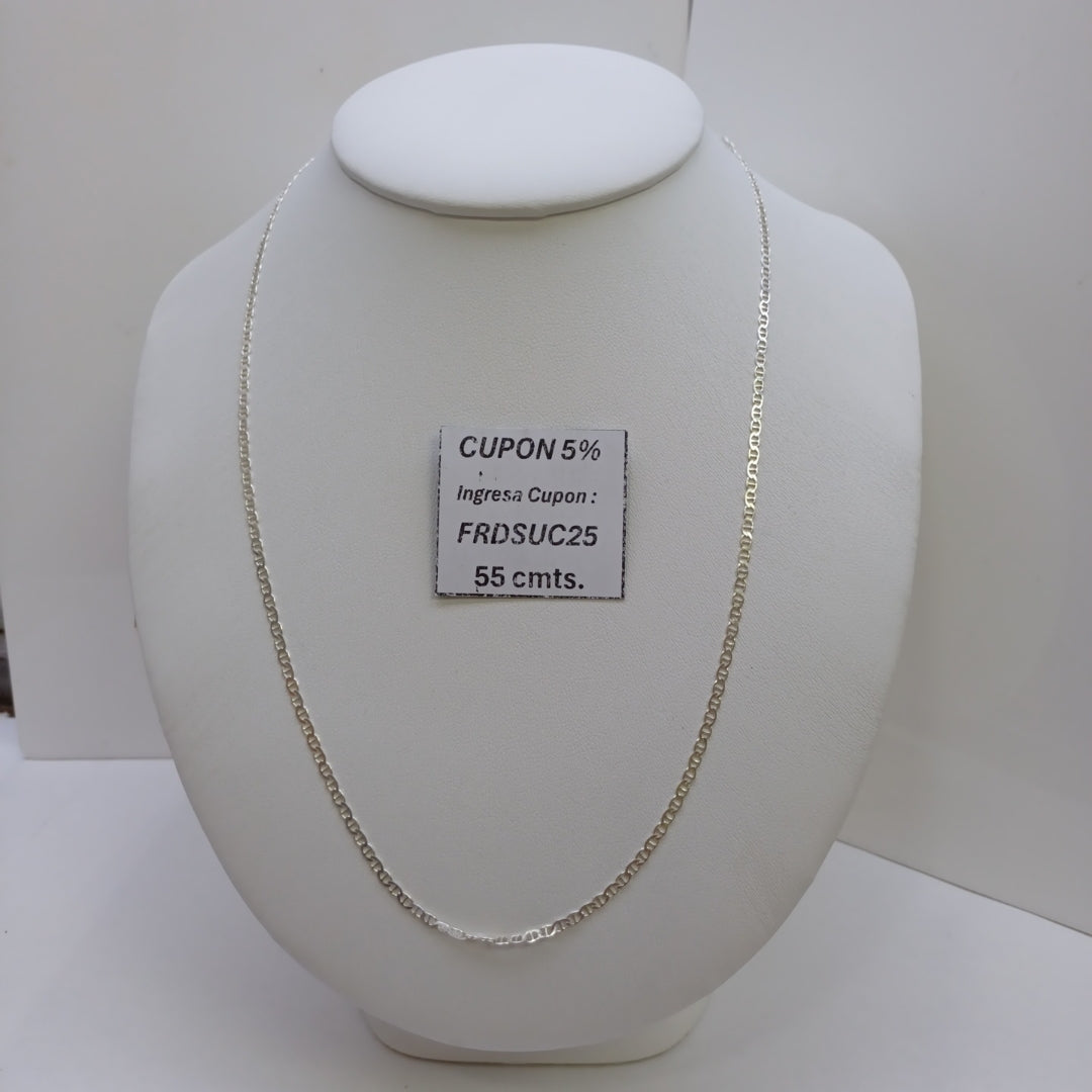 CADENA TEJIDO GUCHI PLATA .925 55 CM 3.6 GR (NUEVO)