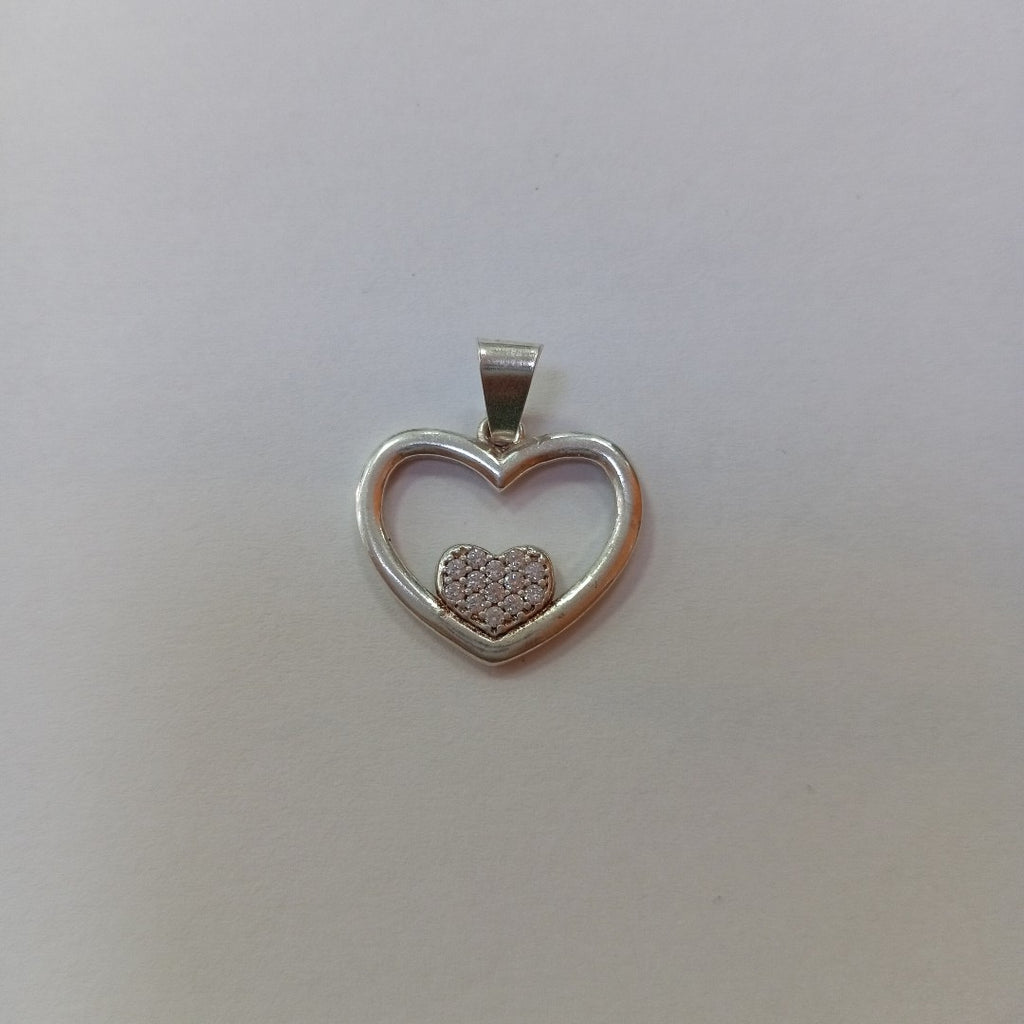 DIJE CORAZON C/CIRCONIAS PLATA .925 2.5 GR (NUEVO)