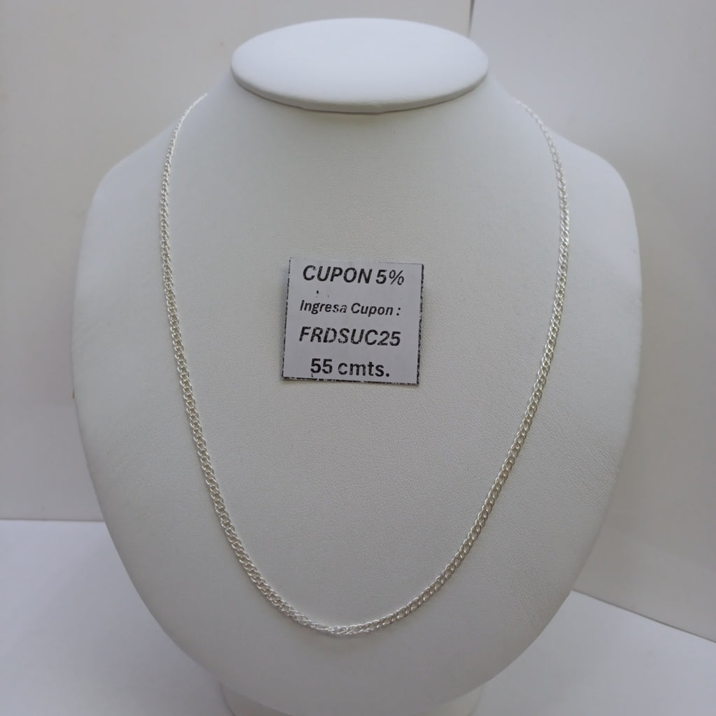 CADENA TEJIDO ESLABONES PLATA .925 55 CM 3.9 GR (NUEVO)