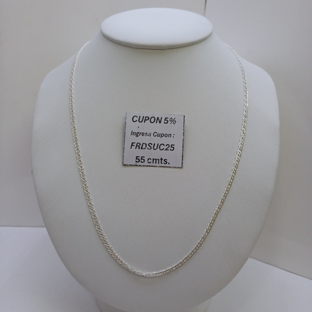 CADENA TEJIDO ESLABONES PLATA .925 55 CM 3.9 GR (NUEVO)