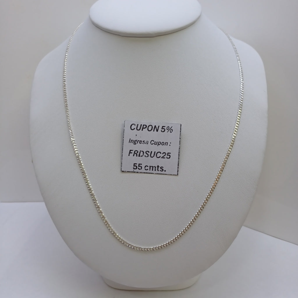 CADENA TEJIDO BARBADO PLATA .925 55 CM 5.2 GR (NUEVO)
