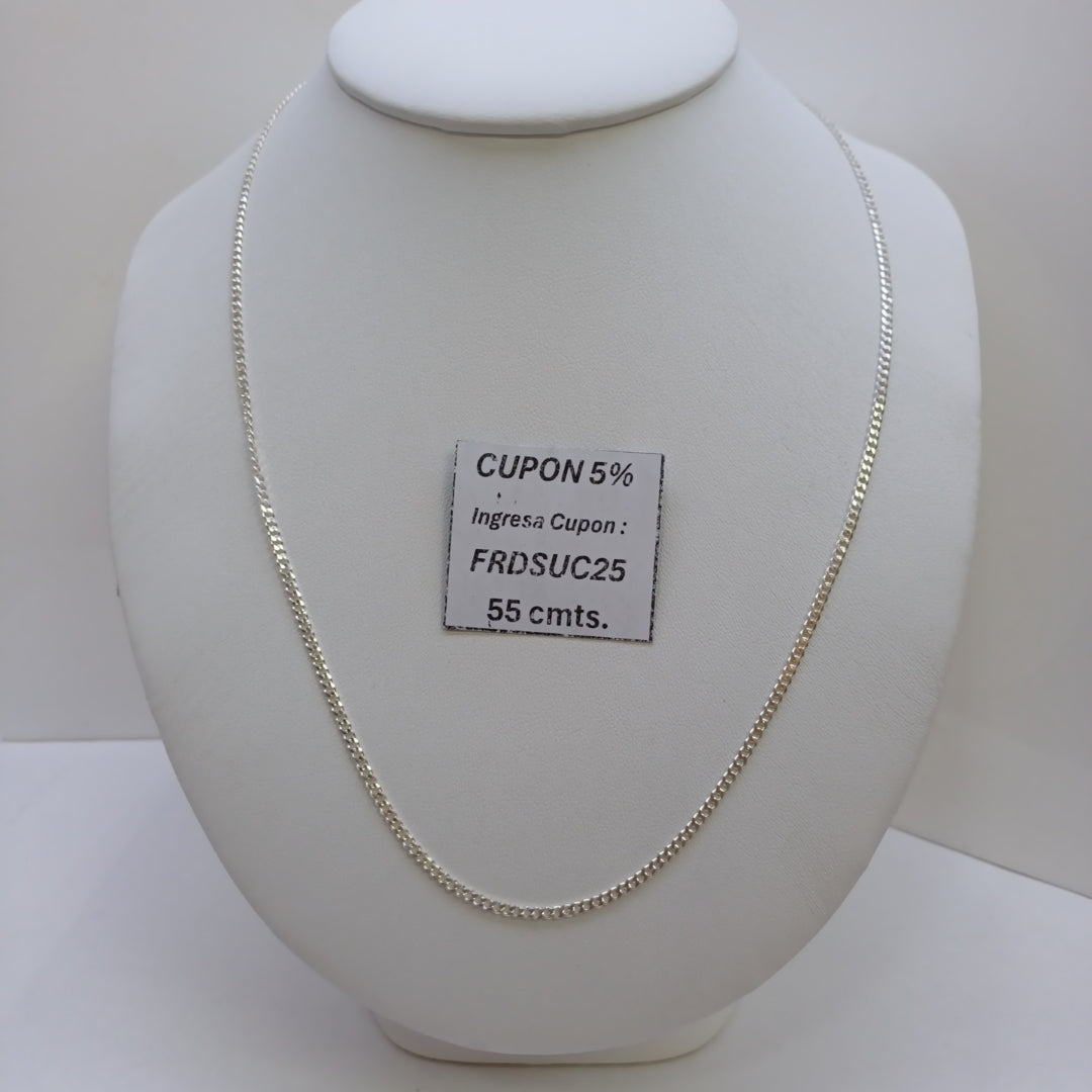 CADENA TEJIDO BARBADO PLATA .925 55 CM 5.2 GR (NUEVO)