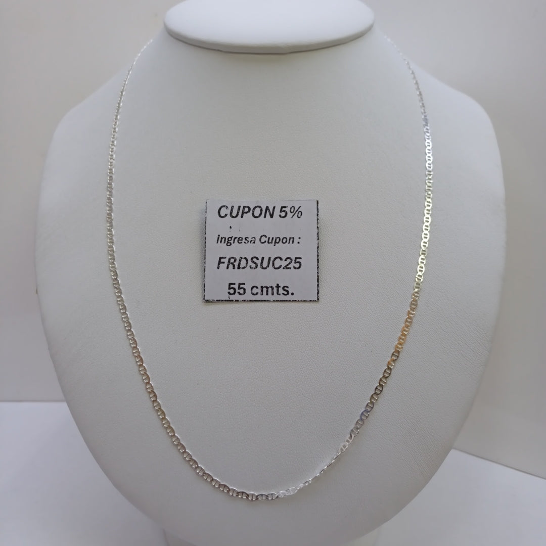 CADENA TEJIDO GUCHI PLATA .925 55 CM 3.4 GR (NUEVO)