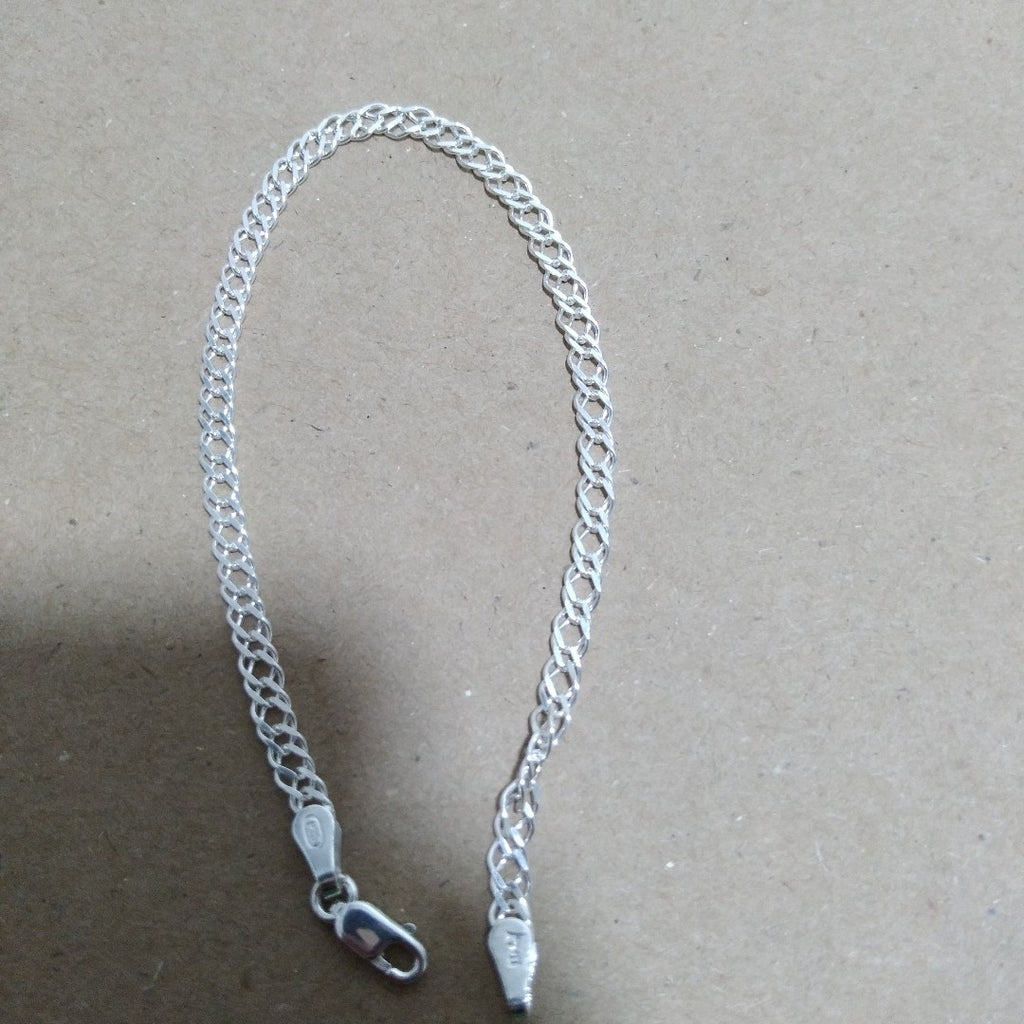 PULSERA DOBLE ESLABON PLATA .925 18 CM 3.63 GR (NUEVO)