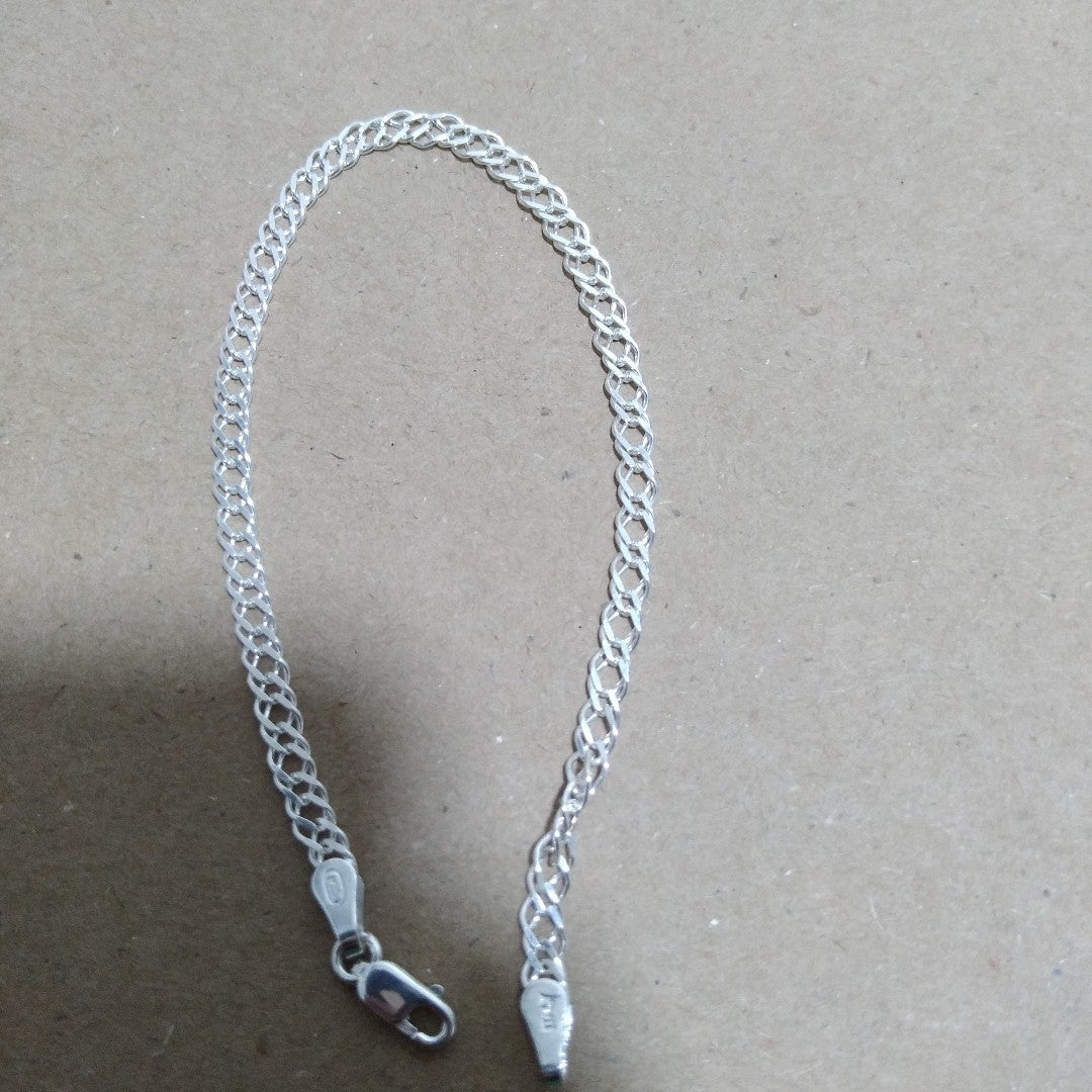 PULSERA DOBLE ESLABON PLATA .925 18 CM 3.63 GR (NUEVO)