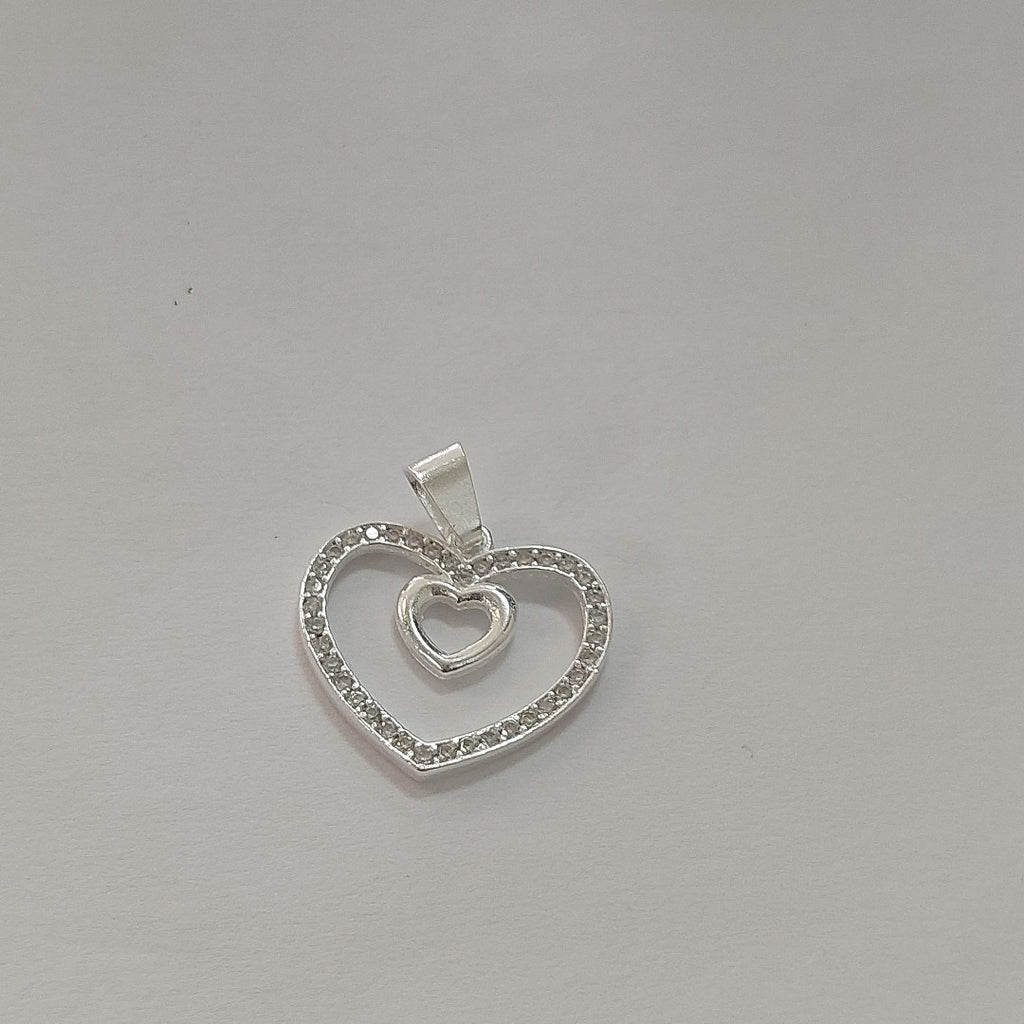 DIJE CORAZON C/CIRCONIAS PLATA .925 2.7 GR (NUEVO)