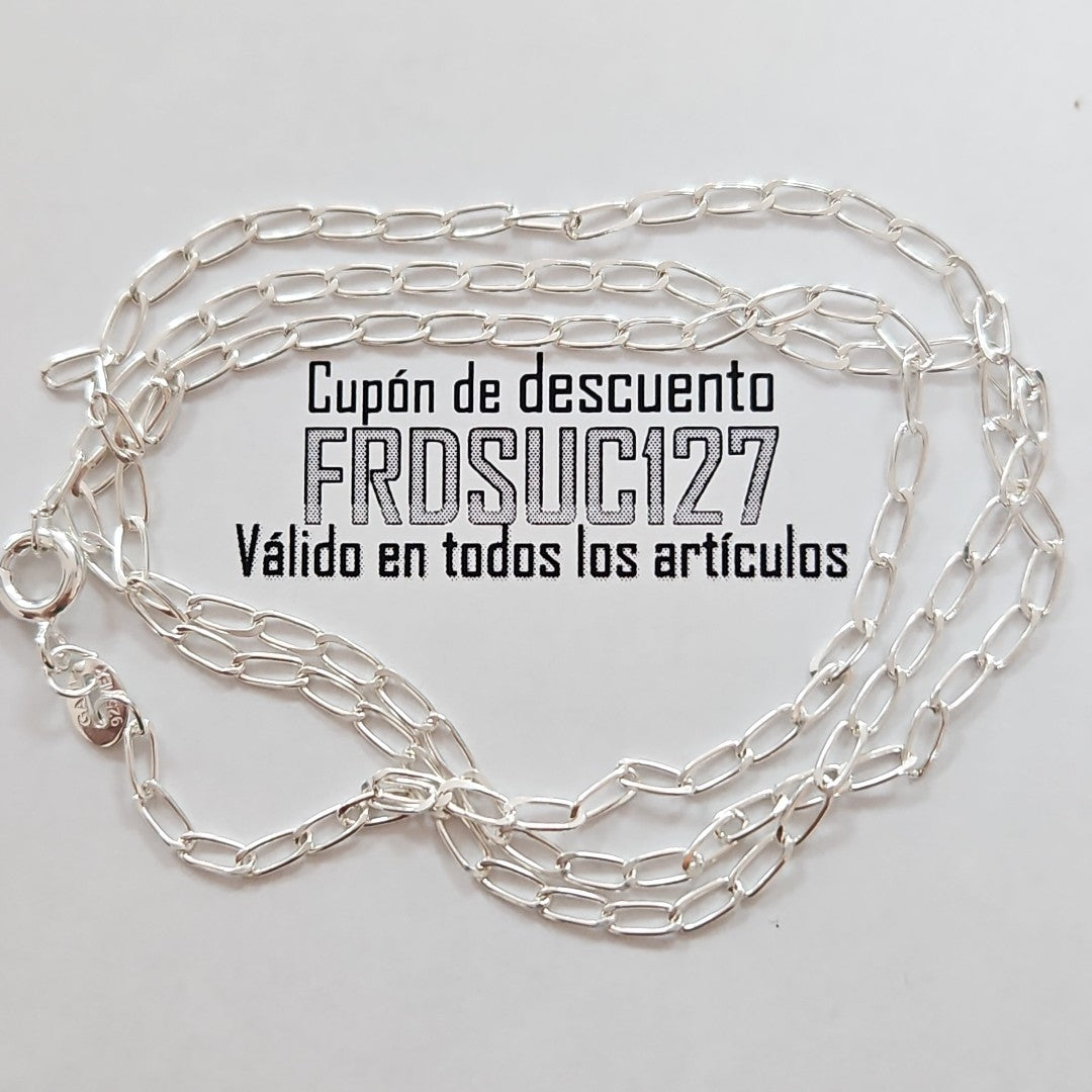 CADENA TEJIDO ESLABONES PLATA .925 50 CM 2.7 GR (NUEVO)