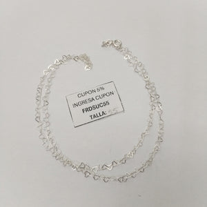 CADENA CORAZONES PLATA .925 55 CM 2.72 GR (NUEVO)