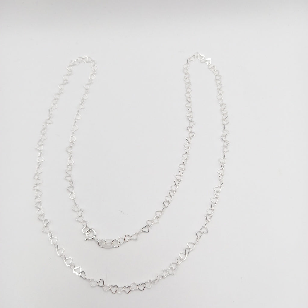 CADENA CORAZONES PLATA .925 50 CM 2.62 GR (NUEVO)