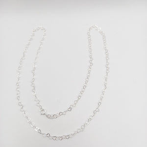 CADENA CORAZONES PLATA .925 50 CM 2.62 GR (NUEVO)
