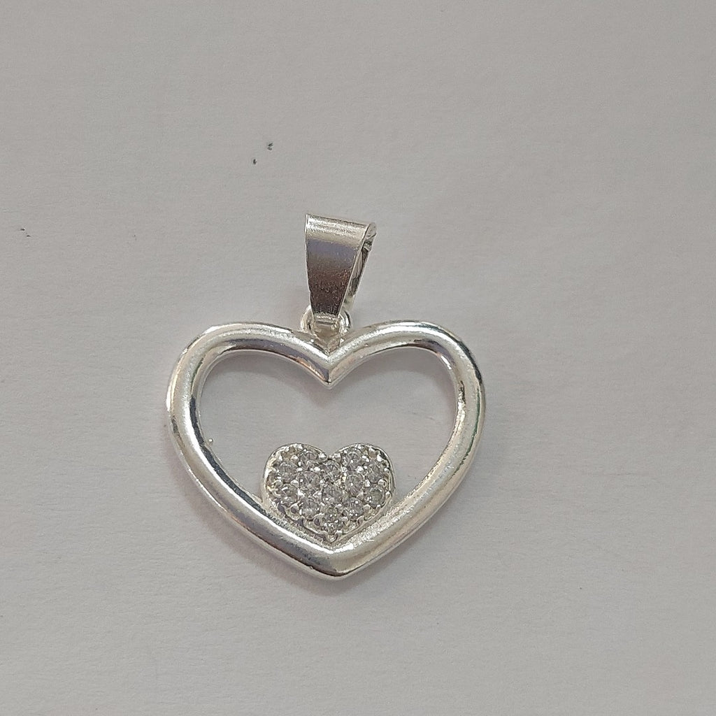 DIJE CORAZON C/CIRCONIAS PLATA .925 2.7 GR (NUEVO)