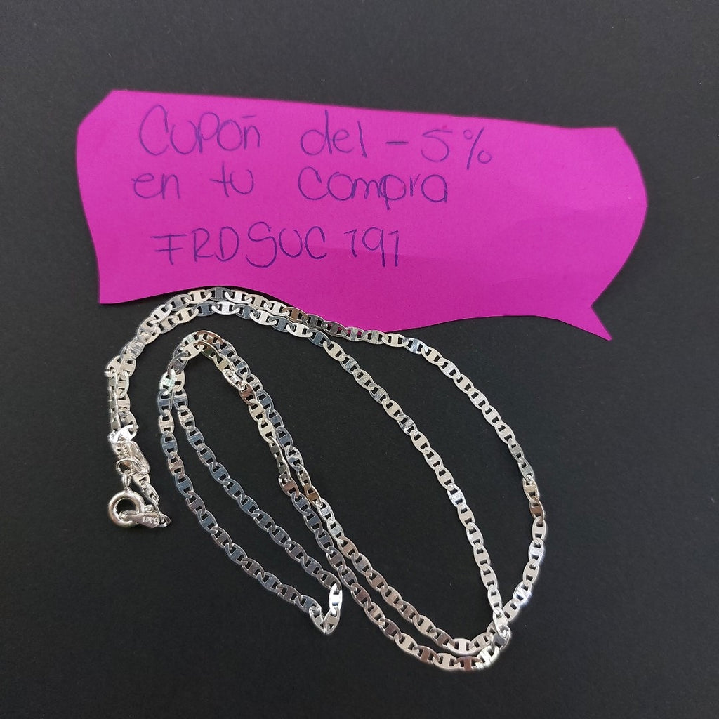 CADENA TEJIDO ESPEJO PLATA .925 55 CM 3.8 GR (NUEVO)