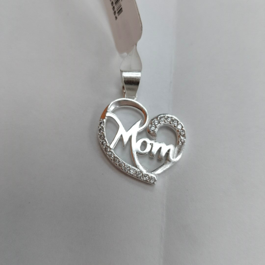DIJE CORAZON C/CIRCONIAS PLATA .925 3.1 GR (NUEVO)