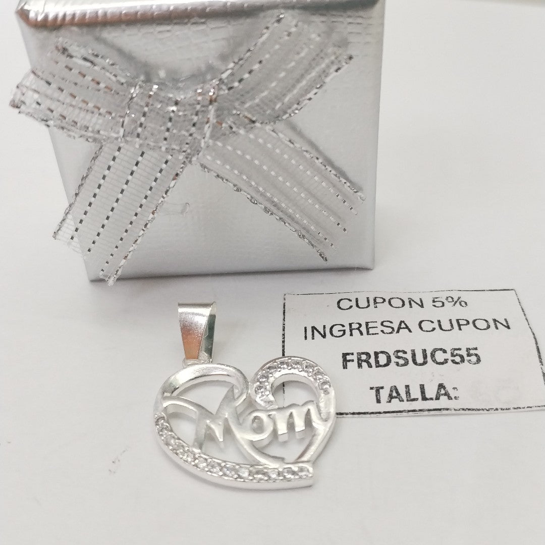 DIJE CORAZON C/CIRCONIAS PLATA .925 3.1 GR (NUEVO)