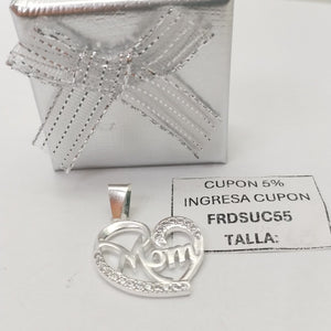 DIJE CORAZON C/CIRCONIAS PLATA .925 3.1 GR (NUEVO)