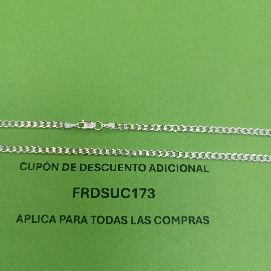 CADENA BARBADA PLATA .925 50 CM 6.82 GR (NUEVO)