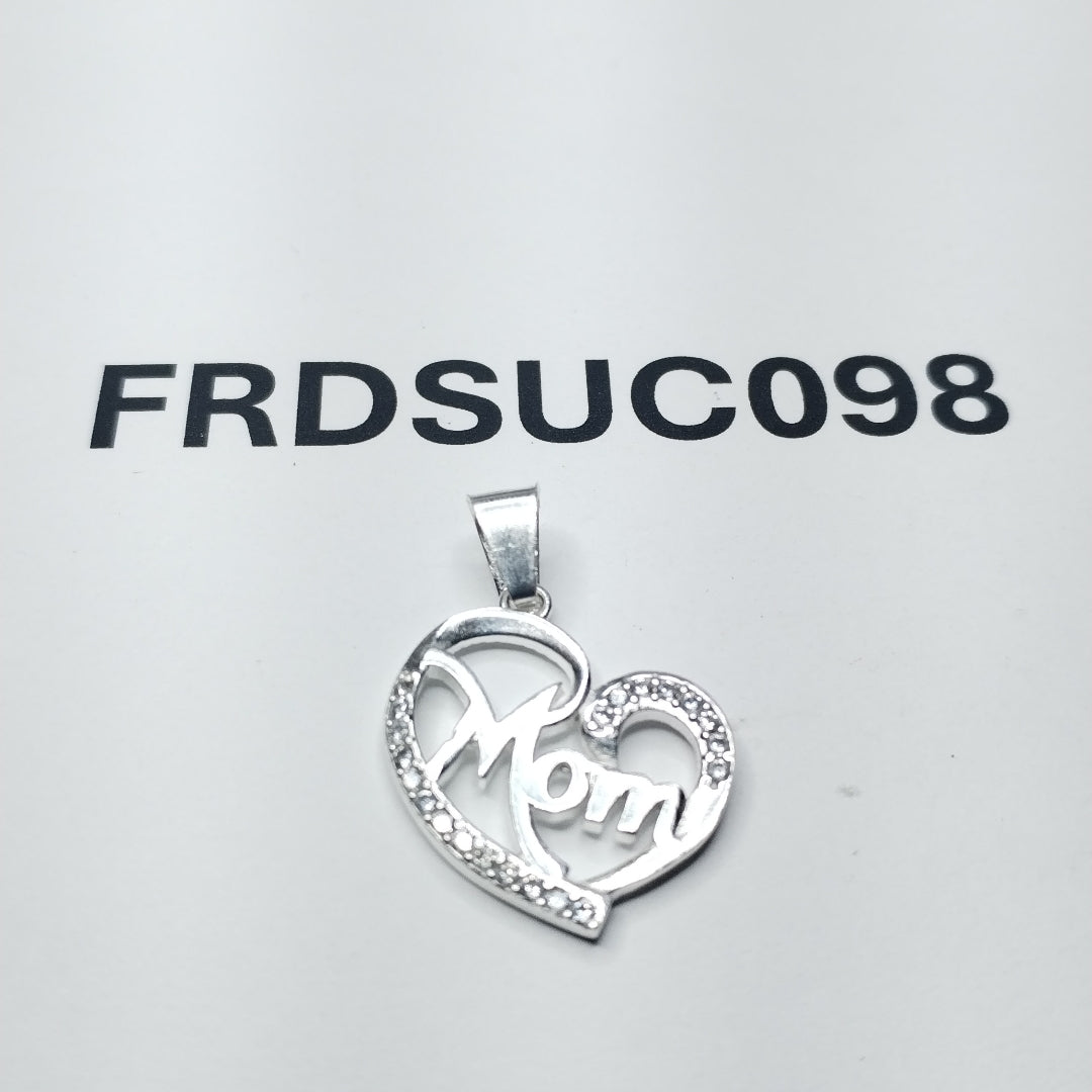 DIJE CORAZON C/CIRCONIAS PLATA .925 3.1 GR (NUEVO)