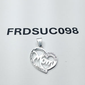 DIJE CORAZON C/CIRCONIAS PLATA .925 3.1 GR (NUEVO)