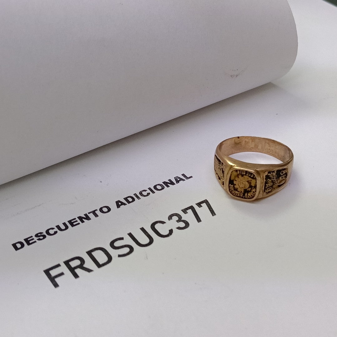 ANILLO DE GRADUACIÓN ORO 10 K 4.8 GRMS (SEMINUEVO)