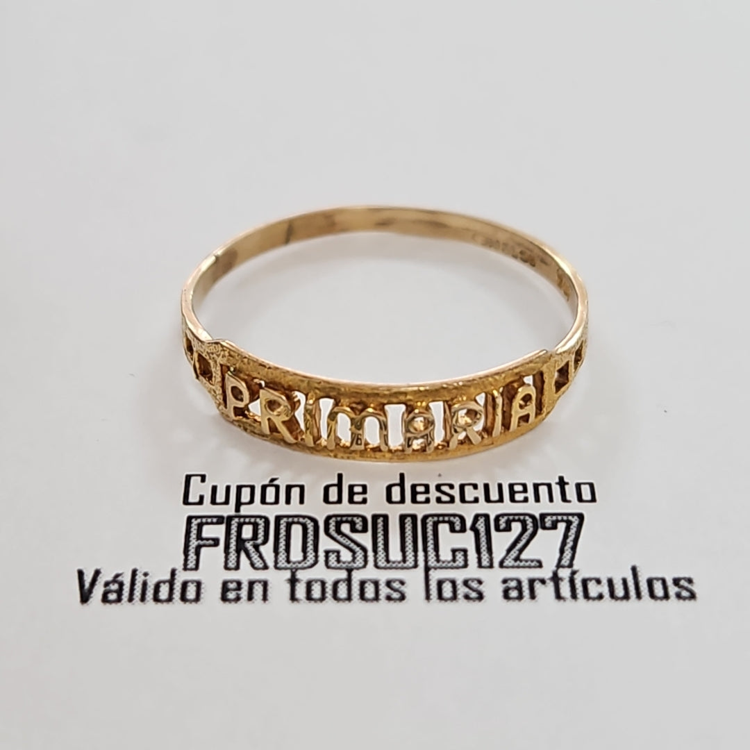 ANILLO DE GRADUACIÓN ORO 8 K 1 GRMS (SEMINUEVO)