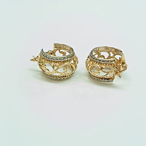 ARRACADAS PAR ORO COMBINADO 14 K 4,60 GRMS (SEMINUEVO)
