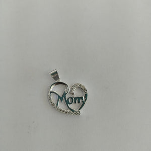 DIJE CORAZON C/CIRCONIAS PLATA .925 3.1 GR (NUEVO)