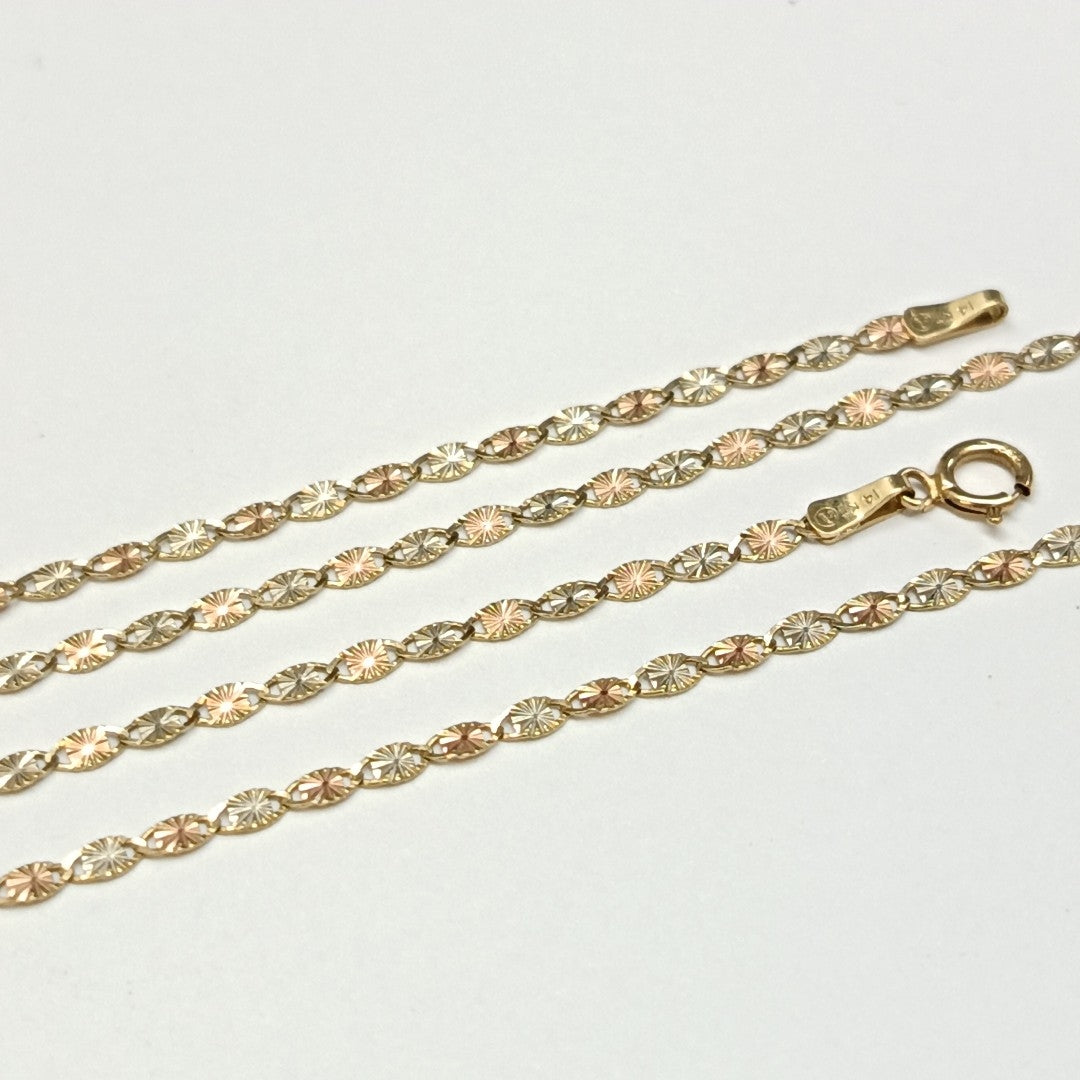 CADENA ORO, ORO COMBINADO 14 K 1.7 GRMS (SEMINUEVO)