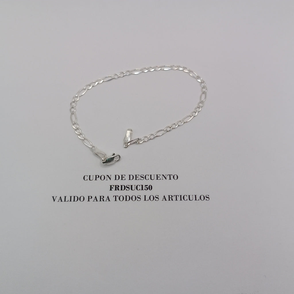 PULSERA TEJIDO 3X1 PLATA .925 21 CM 3.3 GR (NUEVO)