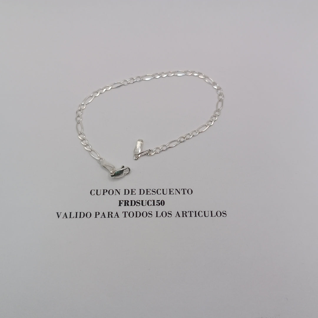PULSERA TEJIDO 3X1 PLATA .925 21 CM 3.3 GR (NUEVO)