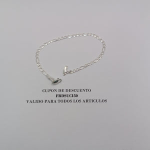 PULSERA TEJIDO 3X1 PLATA .925 21 CM 3.3 GR (NUEVO)