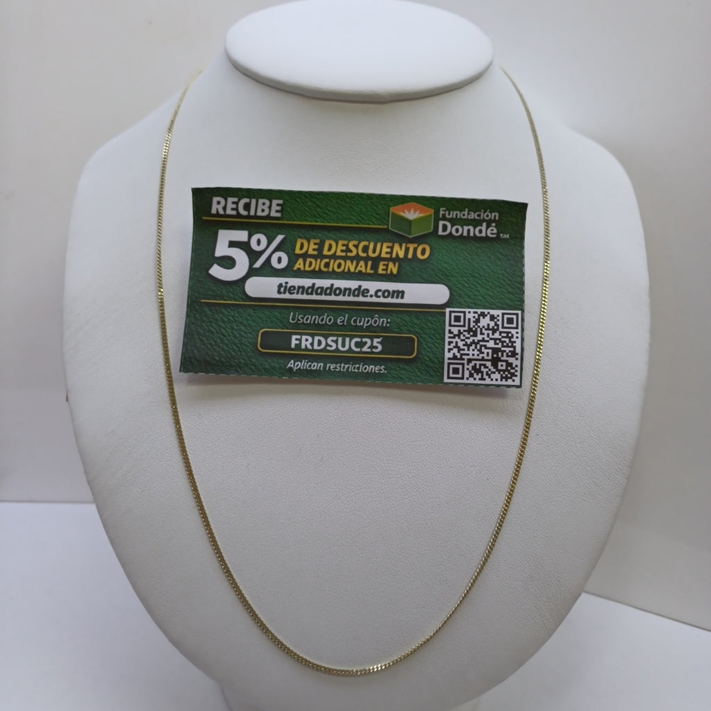 CADENAS TEJIDO BARBADA ORO 10K 55 CM 3 GR (NUEVO)