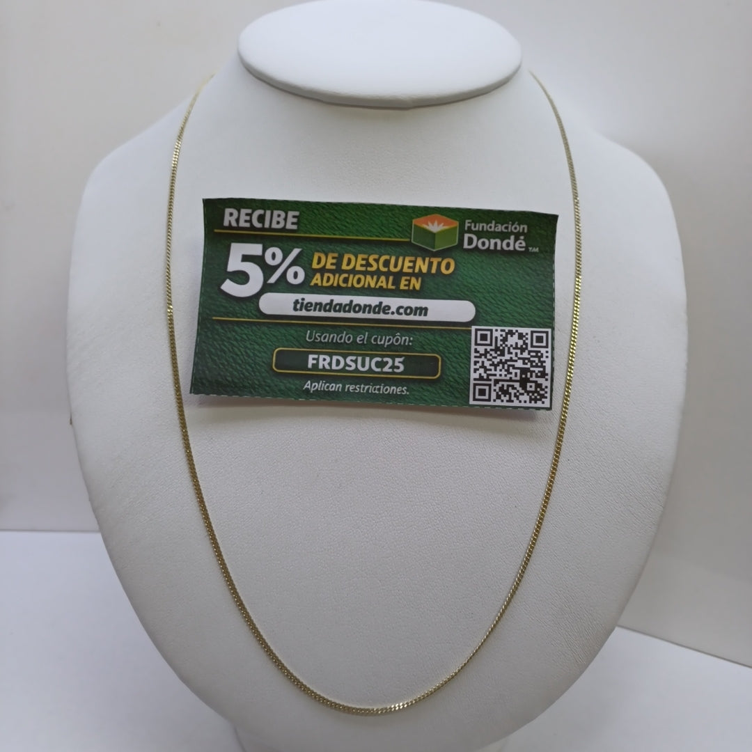 CADENAS TEJIDO BARBADA ORO 10K 55 CM 3 GR (NUEVO)