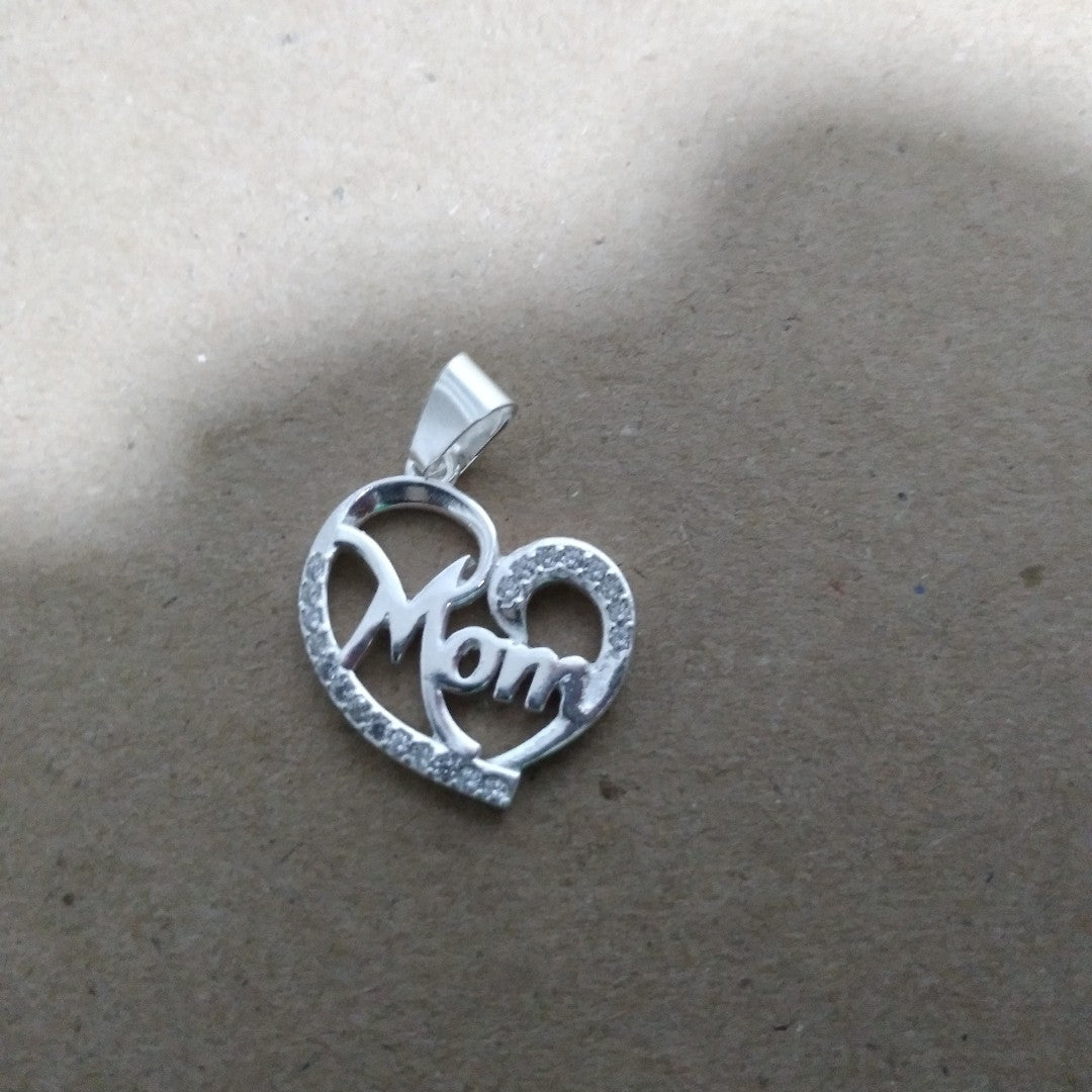 DIJE CORAZON C/CIRCONIAS PLATA .925 3.1 GR (NUEVO)