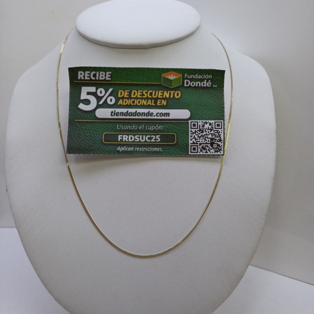 CADENAS TEJIDO BARBADA ORO 10K 50 CM 1.6 GR (NUEVO)