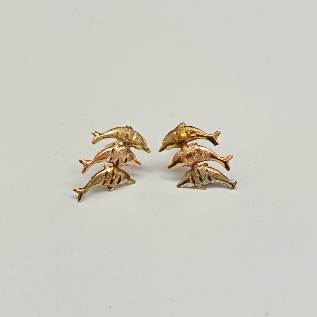 BROQUELES PAR ORO, ORO COMBINADO 14 K 0.9 GRMS (SEMINUEVO)