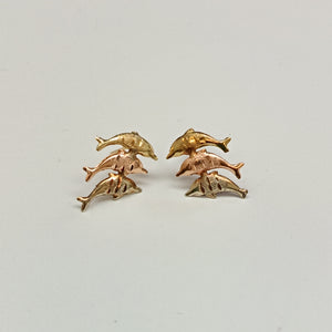 BROQUELES PAR ORO, ORO COMBINADO 14 K 0.9 GRMS (SEMINUEVO)