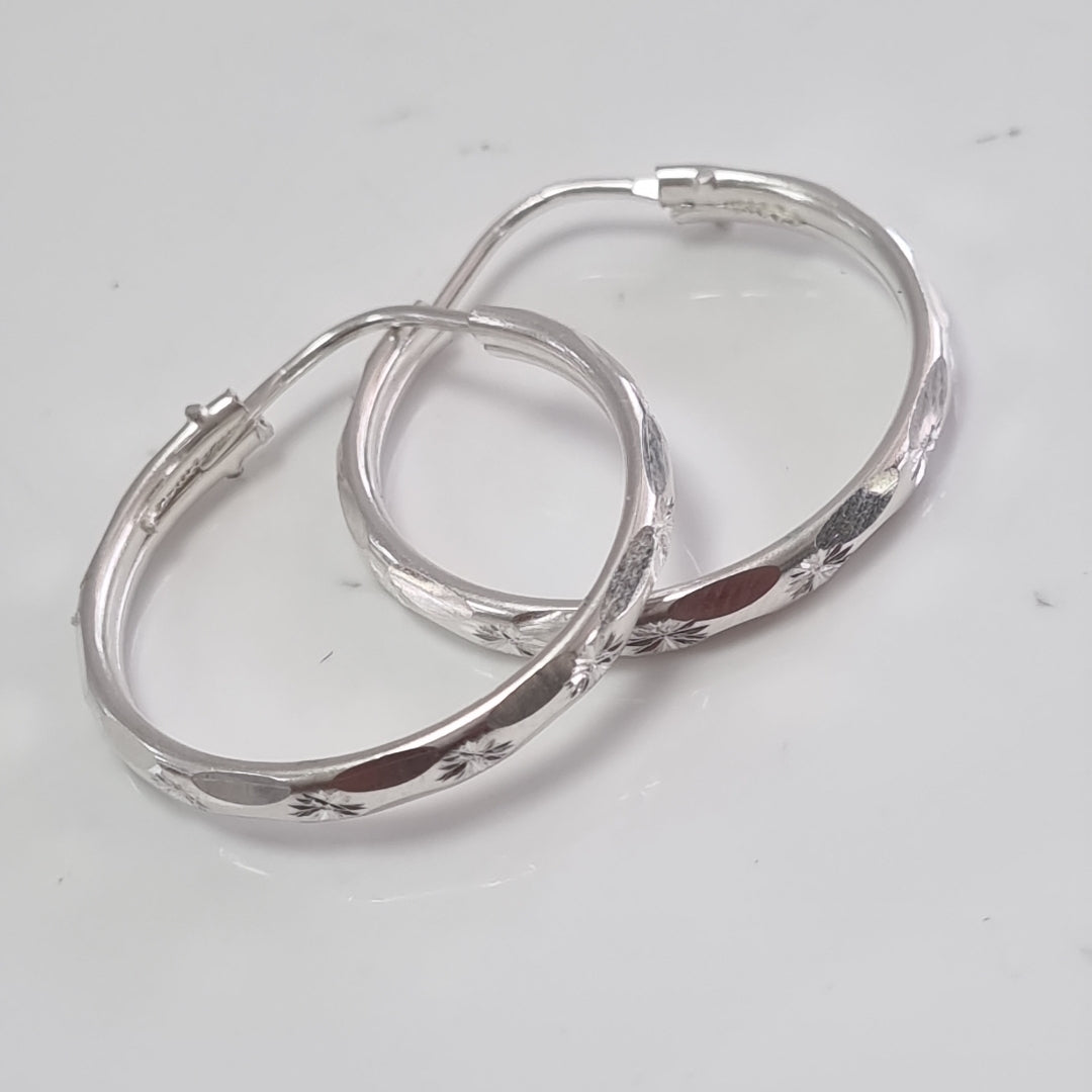 PAR ARRACADAS FACETADA PLATA .925 2.1 GR (NUEVO)