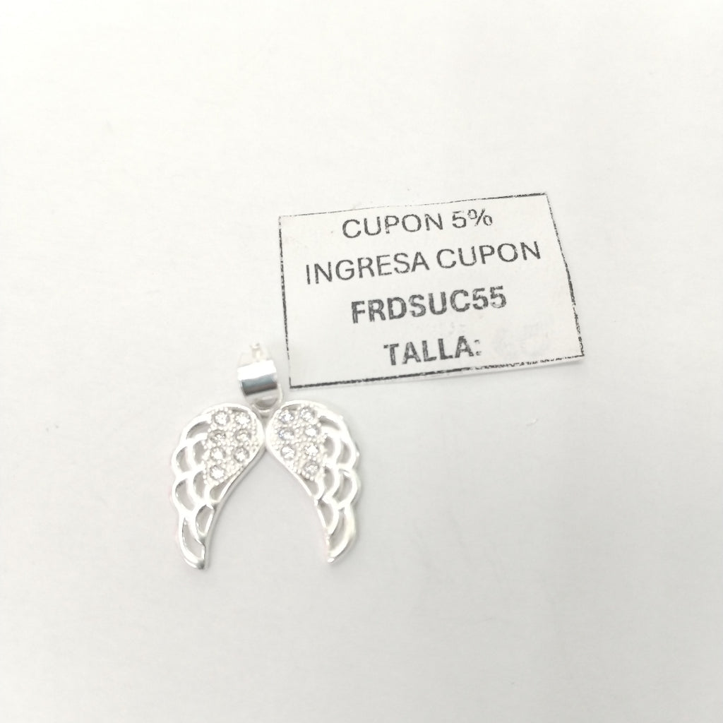DIJE ALAS C/CIRCONIAS PLATA .925 2.3 GR (NUEVO)