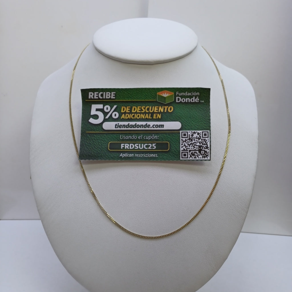 CADENAS TEJIDO BARBADA ORO 10K 50 CM 2.8 GR (NUEVO)